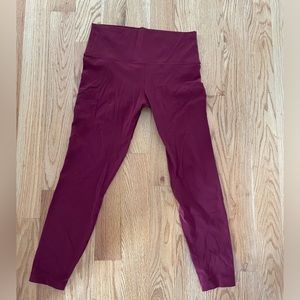 Maroon Red Halara Leggings